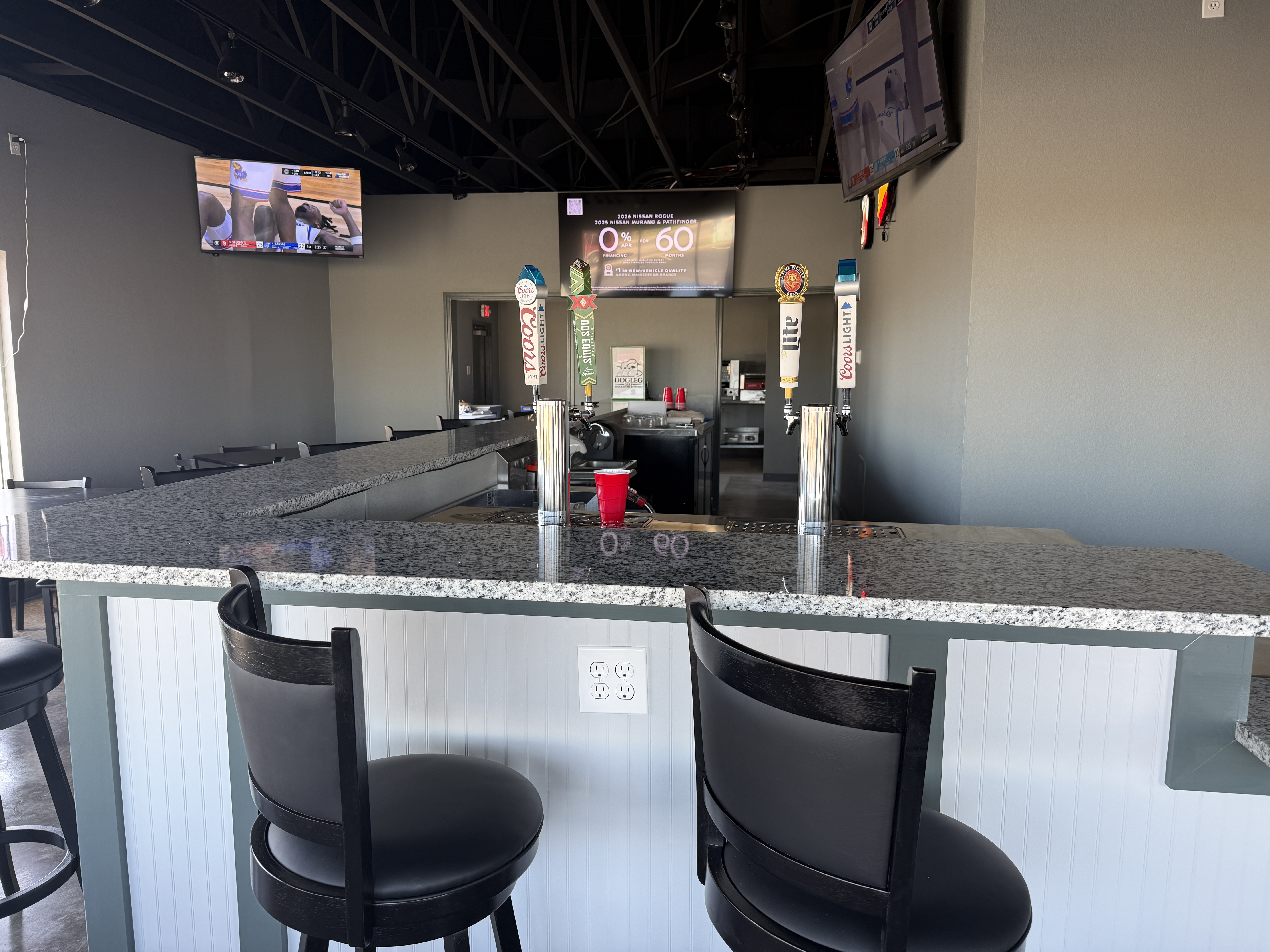 Beer taps and granite countertop